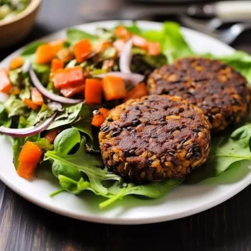 Visual Representation of Lentil Burgers by plantpoweredmeats.com