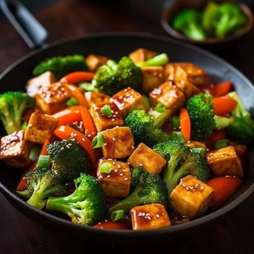 Visual Representation of Tofu Stir- Fry by plantpoweredmeats.com